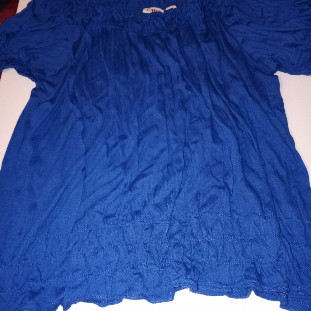Blue ruffled top